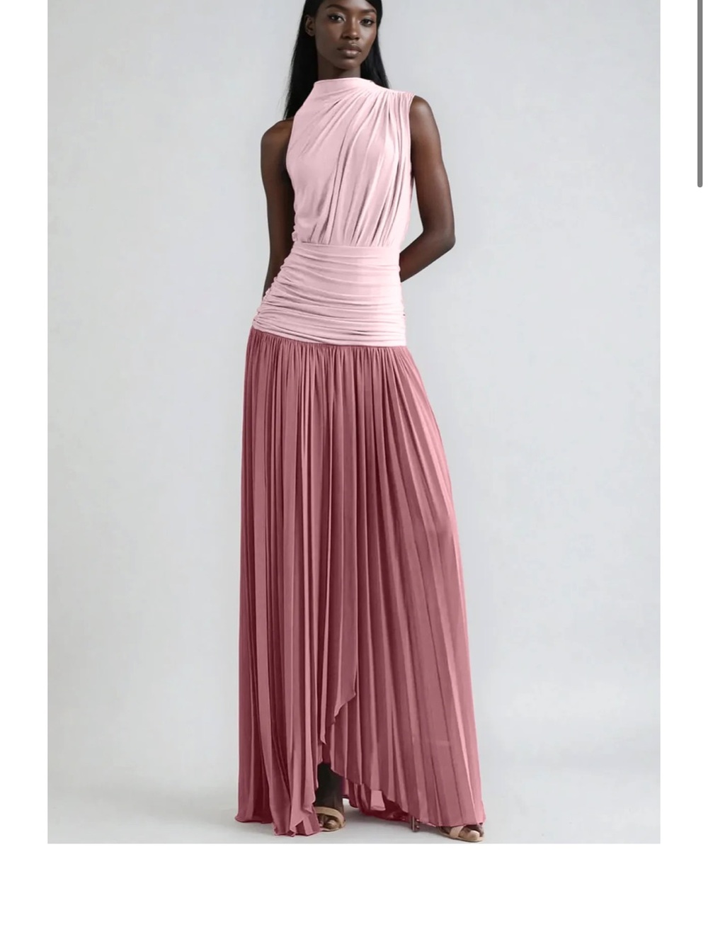 Domhnall Asymmetric Ruch Maxi Dress